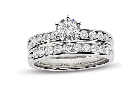 1.00ctw Diamond Channel Engagement Ring in 14k White Gold