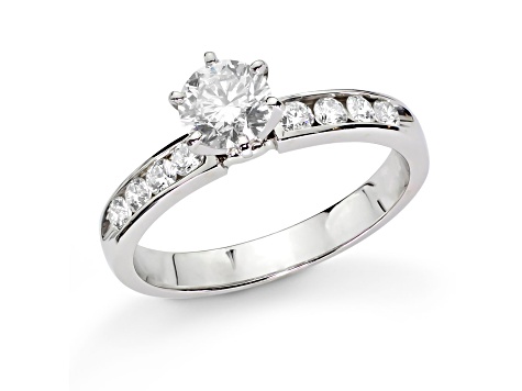 1.00ctw Diamond Channel Engagement Ring in 14k White Gold