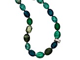 Sterling Silver Jadeite, Crystal, Jasper and Serpentine with 2-inch Extension Necklace