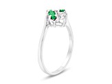 0.28ctw Diamond and Marquise Emerald Ring in 14k White Gold