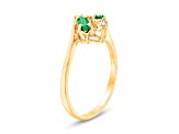 0.28ctw Diamond and Marquise Emerald Ring in 14k Yellow Gold