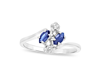 Picture of 0.28ctw Sapphire and Diamond Ring in 14k White Gold