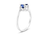 0.28ctw Sapphire and Diamond Ring in 14k White Gold