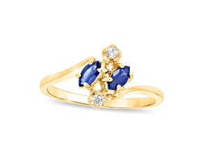 0.28ctw Sapphire and Diamond Ring in 14k Yellow Gold
