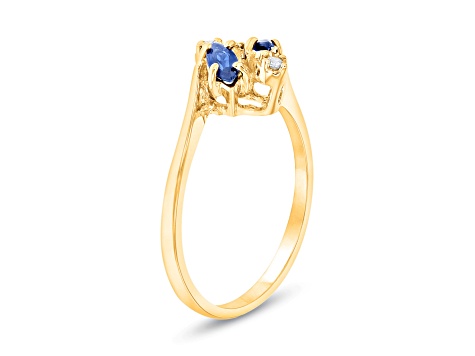 0.28ctw Sapphire and Diamond Ring in 14k Yellow Gold