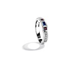 Star Wars™ Fine Jewelry R2 Series Blue Sapphire, White Diamond & Red Garnet 14k Gold Ring 0.40ctw