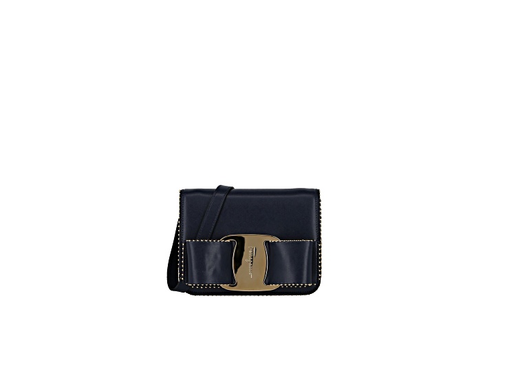 Ferragamo Mini Vara Bow Blue Crossbody Bag - 14YLZA | JTV