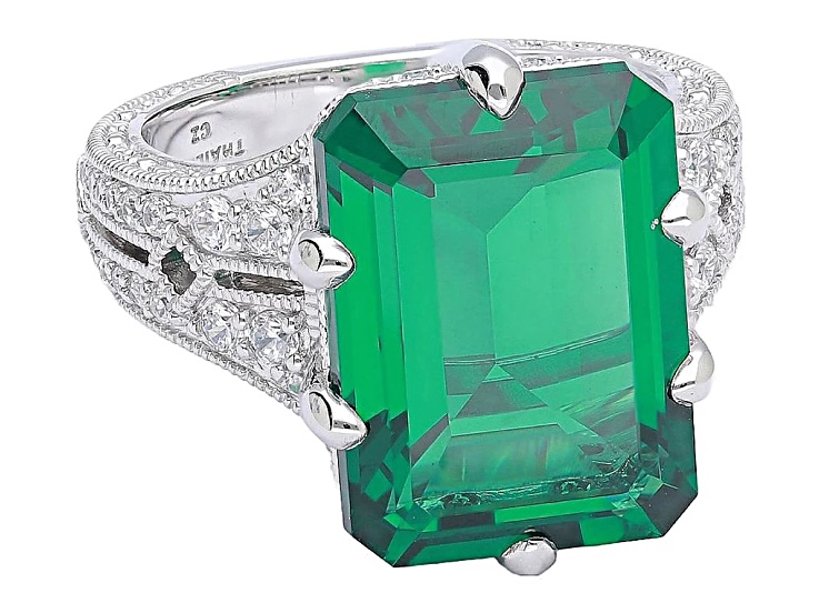 Judith Ripka 11.00ct Emerald Simulant & 0.9ctw Bella Luce