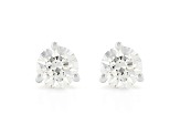 Certified White Lab-Grown Diamond H-I SI 14k White Gold Martini Stud Earrings 1.50ctw