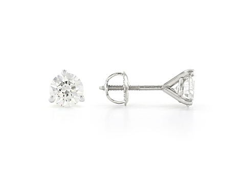 Certified White Lab-Grown Diamond H-I SI 14k White Gold Martini Stud Earrings 1.50ctw