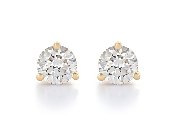 Picture of Certified White Lab-Grown Diamond H-I SI 14k Yellow Gold Martini Stud Earrings 1.50ctw