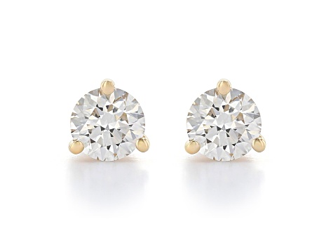 White Lab-Grown Diamond 14K Yellow Gold Martini Stud Earrings 1.50ctw