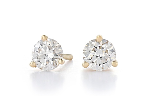White Lab-Grown Diamond 14K Yellow Gold Martini Stud Earrings 1.50ctw