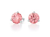 Pink Lab-Grown Diamond 14K White Gold Martini Stud Earrings 1.50ctw