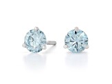 Blue Lab-Grown Diamond 14K White Gold Martini Stud Earrings 1.50ctw