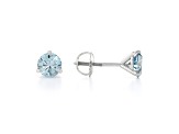 Blue Lab-Grown Diamond 14K White Gold Martini Stud Earrings 1.50ctw