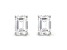 Certified Emerald Cut White Lab-Grown Diamond E-F SI 18k White Gold Stud Earrings 2.00ctw