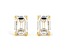 Certified Emerald Cut White Lab-Grown Diamond E-F SI 18k Yellow Gold Stud Earrings 2.00ctw