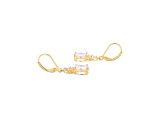 White Cubic Zirconia 18k Yellow Gold Over Sterling Silver April Birthstone Earrings 6.30ctw