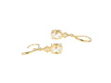 White Cubic Zirconia 18k Yellow Gold Over Sterling Silver April Birthstone Earrings 6.30ctw