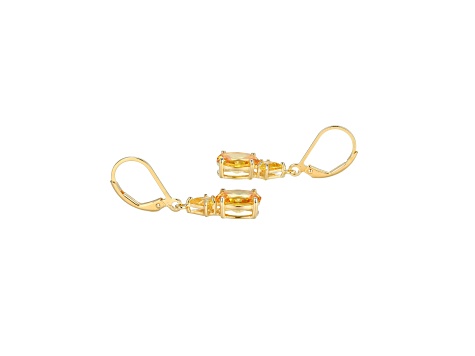 Yellow Cubic Zirconia 18k Yellow Gold Over Sterling Silver November Birthstone Earrings 6.63ctw