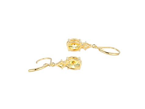 Yellow Cubic Zirconia 18k Yellow Gold Over Sterling Silver November Birthstone Earrings 6.63ctw