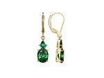 Green Cubic Zirconia 18k Yellow Gold Over Sterling Silver May Birthstone Earrings 6.15ctw