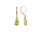 Green Cubic Zirconia 18k Yellow Gold Over Sterling Silver August Birthstone Earrings 6.51ctw