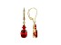 Red Cubic Zirconia 18k Yellow Gold Over Sterling Silver January Birthstone Earrings 6.51ctw