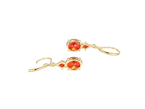Red Cubic Zirconia 18k Yellow Gold Over Sterling Silver January Birthstone Earrings 6.51ctw