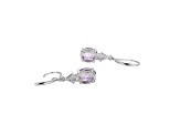 Lab Created Alexandrite Sapphire Platinum Over Silver June Birthstone Earrings 3.89ctw