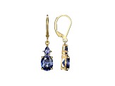 Blue Cubic Zirconia 18k Yellow Gold Over Silver December Birthstone Earrings 6.97ctw