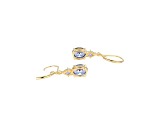 Blue Cubic Zirconia 18k Yellow Gold Over Silver December Birthstone Earrings 6.97ctw