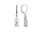 White Cubic Zirconia Platium Over Sterling Silver April Birthstone Earrings 6.30ctw