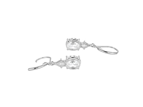 White Cubic Zirconia Platium Over Sterling Silver April Birthstone Earrings 6.30ctw