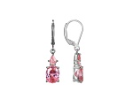 Pink Cubic Zirconia Platinum Over Sterling Silver October Birthstone Earrings 6.63ctw