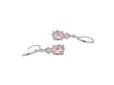 Pink Cubic Zirconia Platinum Over Sterling Silver October Birthstone Earrings 6.63ctw