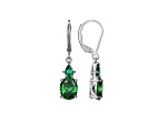 Green Cubic Zirconia Platinum Over Sterling Silver May Birthstone Earrings 6.15ctw