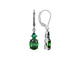 Green Cubic Zirconia Platinum Over Sterling Silver May Birthstone Earrings 6.15ctw