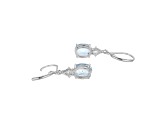 Lab Created Blue Spinel Platinum Over Sterling Silver March Birthstone Earrings 3.58ctw