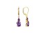 Lab Created Alexandrite Sapphire 18k Yellow Gold Over Silver June Birthstone Earrings 3.89ctw