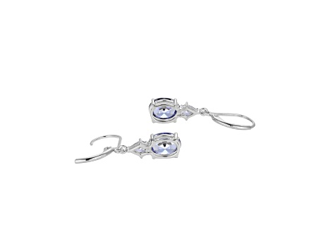 Blue Cubic Zirconia Platinum Over Silver December Birthstone Earrings 6.97ctw
