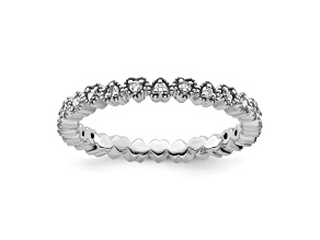 Sterling Silver Stackable Expressions Diamond Heart Ring 0.252ctw