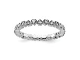 Sterling Silver Stackable Expressions Diamond Heart Ring 0.252ctw