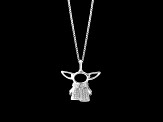 Star Wars™ Fine Jewelry Grogu™ White Diamond Accent 10k White Gold Pendant