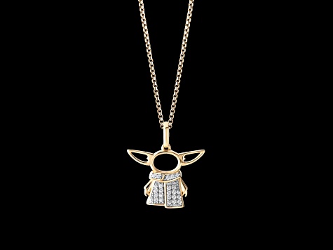Star Wars™ Fine Jewelry Grogu™ White Diamond Accent 10k Yellow Gold Pendant