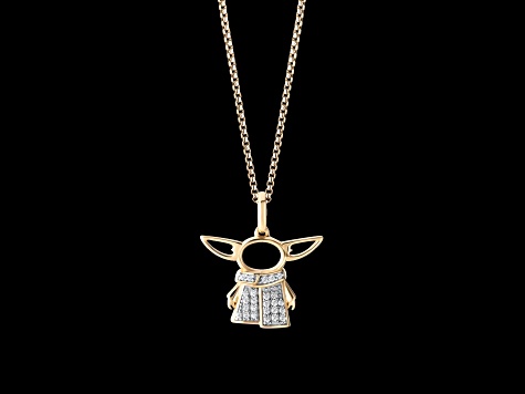 Star Wars Fine Jewelry Grogu White Diamond Accent 10k Yellow Gold Pendant 14Z32B JTV