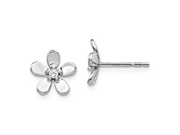 Picture of Rhodium Over 14k White Gold Diamond Stud Earrings