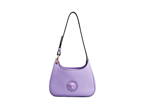 Versace La Medusa Lilac Pebbled Leather Mini Hobo Bag