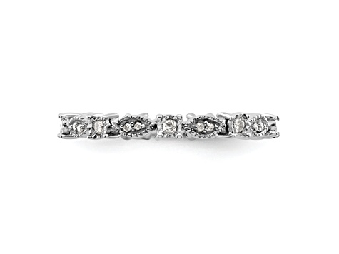 Sterling Silver Stackable Expressions Polished Diamond Ring 0.198ctw